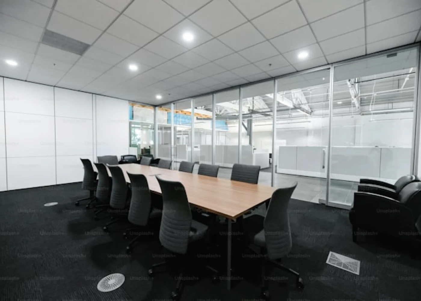 Clean office conference room maintained by Xtreme Clean in Chicago